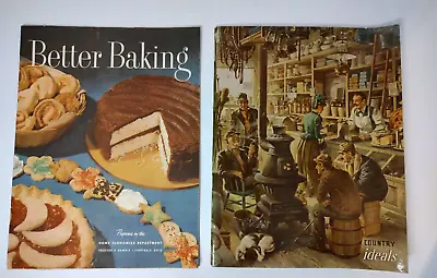 2 Vintage Magazines Country Ideals 1946 Better Baking Crisco Recipe 1948 • $15