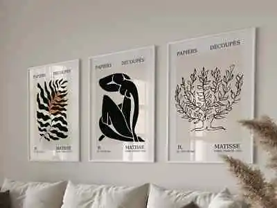 £23.99 • Buy Matisse Black Vintage Classic Wall Art Retro Home Print Picture 3 Set A4 A3