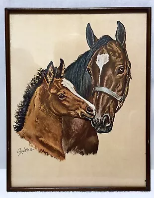 Vintage Ole Larsen (1898-1984) Horse Litho Professionally Framed~Mare And Foal • $25