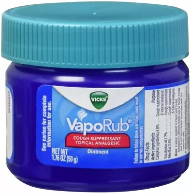 Vicks Vaporub Cough Suppressant Chest Rub Ointment Topical Analgesic 1.76 Oz • $12.97