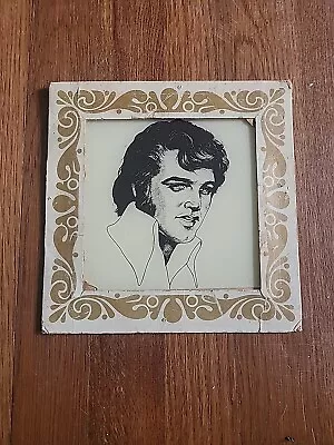 Vintage Elvis Presley Framed Carnival Glass 8  X 8   • $19.99