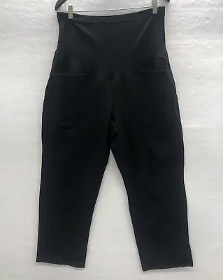 Old Navy Maternity Pants Women's Size XL Black Side Hip Pockets Full Elastic • $18.04
