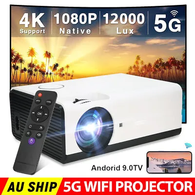 $135.95 • Buy 5G WiFi Projector HDMI AV USB LED HD 1080P Bluetooth Home Cinema Portable Party