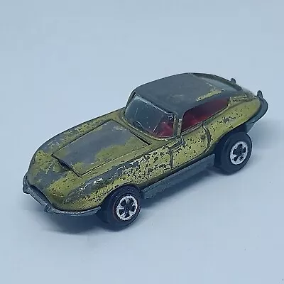 Johnny Lightning Custom Jaguar XKE GREEN RED LINE Topper Vintage Toy Car • $9.95