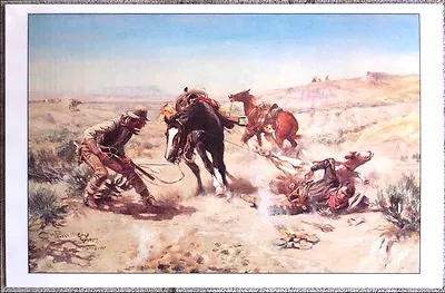 The Cinch Ring By Charles M. Russell 24  X 15.5  Western Art Print • $18