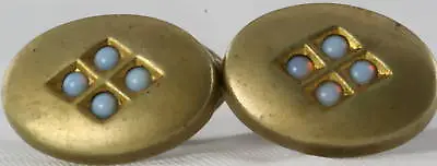 Victorian Antique Opal Opalescent Glass Cufflinks • $50