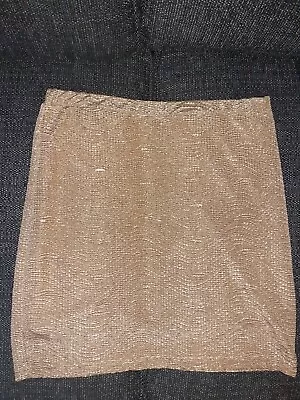 Skirt H&m Mini Gold Size M CHECK MY OTHER ITEMS • £4.99