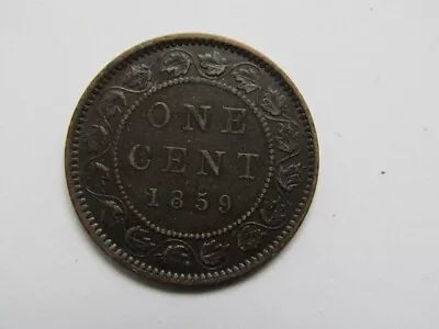 1859 Canada 1 Cent Coin Low 9  Queen Victoria  High Grade Circulated. • £49.99
