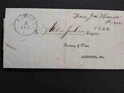 Maine: Ellsworth 1855 Stampless Cover Justice Of The Peace Postmaster Free • $25