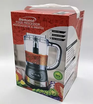 Brentwood FP-549BK 3 Cup Food Processor Black 200W Stainless Steel Blades NIB • $36.89