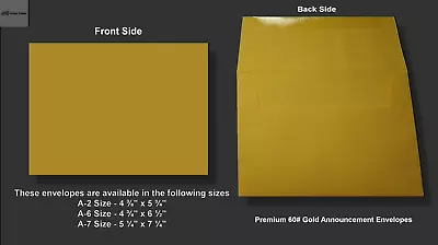 A2▪A6▪A7 60# Uncoated Goldenrod Announcement Envelopes - Various Quantities • $8.49