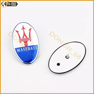 Car Front Hood Emblem Decal Badge Blue Classic For Maserati Ghibli GT • $24.95