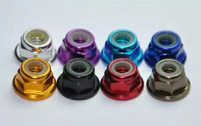 New Aluminum Flanged Lock Nut M2-M5  Purple Blue Red Gold Pink Green • $5.18