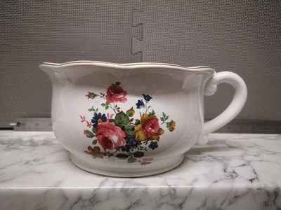 £29 • Buy Large Vintage Maryleigh Pottery Staffordshire England Rose Bouquet  Chamber Pot 