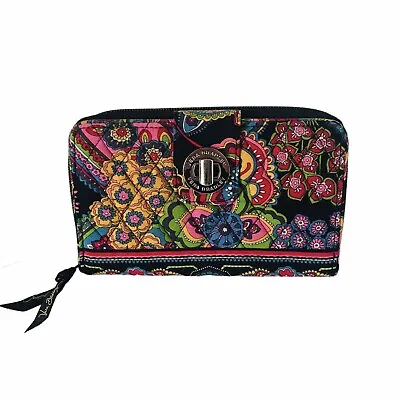 Vera Bradley Large Turn Lock Wallet In Symphony In Hue Colorful Paisley • $32