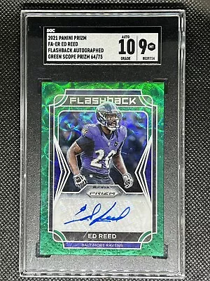 2021 Panini Prizm Ed Reed Auto Autograph Green Scope Card /75 Ravens • $46