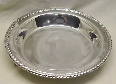 Vintage WM ROGERS Round Serving Bowl Silver Footed Plate 10.5x 1.5  Platter Tray • $18