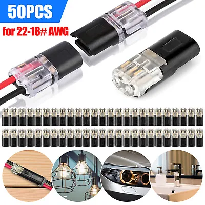 Waterproof 2 Pin Way Plug Electrical Wire Cable Snap Connectors Terminal Clamp • $14.98