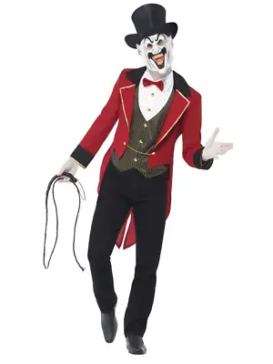 Halloween Sinister Ringmaster Twisted Circus Lion Tamer Fancy Dress Costume • $98.95