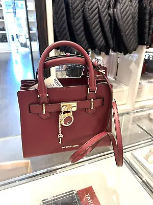 Michael Kors Hamilton Small Leather Satchel Shoulder Crossbody Bag Handbag Purse • $147.95