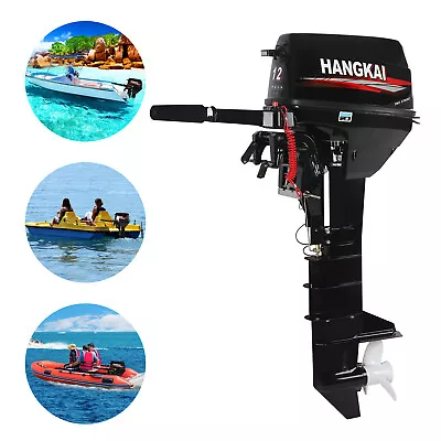 Outboard Motor 12 HP 2 Stroke Fishing Boat Engine Water Cooling 169CC Long Axis • $1102