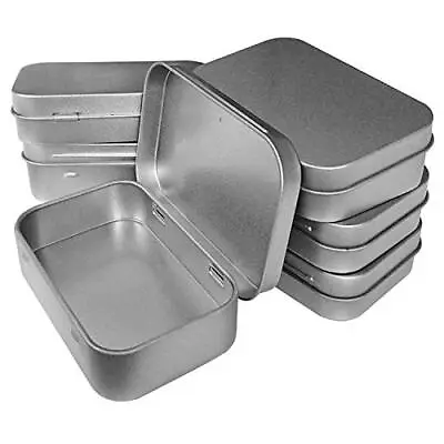 Metal Hinged Tin Box Container Mini Portable Small Storage Kit With Lid 6 Pcs • $13.66