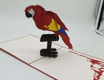 3D Pop Up Card Parrot Bird Ara Birthday Voucher  • £5.05