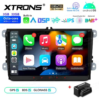 OBD+ 9  Android 13 8-Core Car Stereo GPS Radio BT For VW Volkswagen Jetta Passat • $216.99
