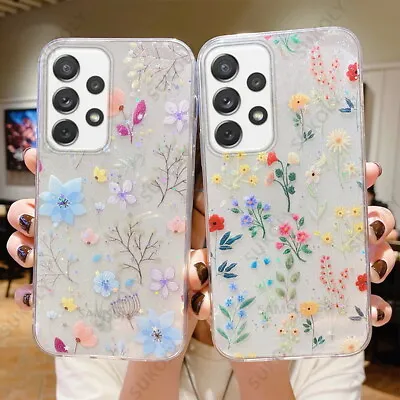For Samsung S24 S23 S22 Ultra S21 S20 A53 Flower Clear Silicone Soft Case Cover • $7.36