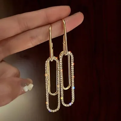 $1.75 • Buy Crystal Rhinestone Long Tassel Earrings Drop Dangle Wedding Women Jewelry Gift