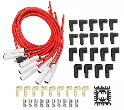 Red Spark Plug Igntion Wires Ceramic Boot Straight 180­° Mallory 938C Cut To Fit • $110