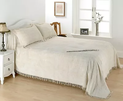 Diana Cowpe KING SIZE Bedspread Candlewick Geneva Design 100% Cotton Bed Throw  • £55.99