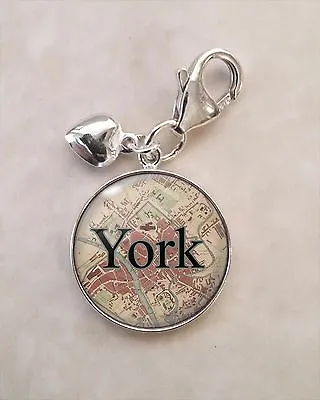 Britain Cities England UK Ireland Choose Vintage Map .925 Sterling Silver Charm • $36.50