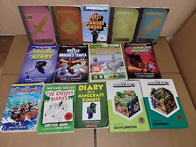 Lot Of 14 Minecraft Guide Mojang Gamer Adventure Diary Chapter Book ASSORTED MIX • $4.25