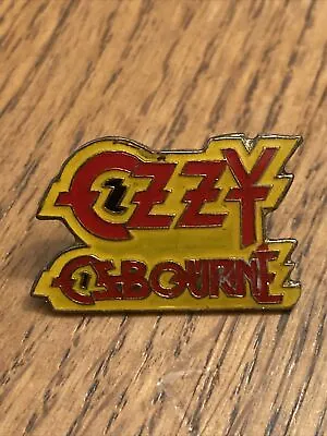 Vintage Ozzy Osbourne Pin Heavy Metal Rock Yellow Red Lapel Gear Band • $18