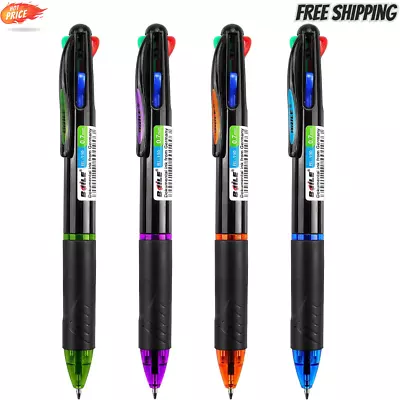 4 Pack Multicolor Ballpoint Pens 4-In-1 0.7Mm Colored Retractable Ballpoint Gift • $11.12