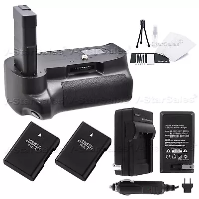 Battery Grip For Nikon D3200/D3300 + 2x EN-EL14 Batt + AC/DC Charger Kit • $56.95