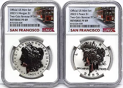 2023 S Reverse Proof Morgan And Peace Silver Dollar Set Ngc Rp 69 Sf  In Hand • $229.95