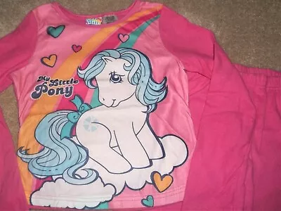 NEW Girls MY LITTLE PONY Pink Flannel PAJAMAS Hearts RAINBOW Set ~ XMAS Holiday • $16.95