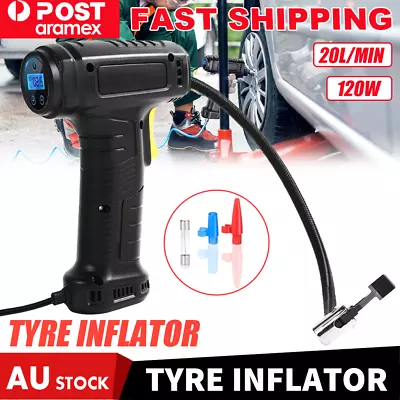 120W Electric Car Tyre Inflator Handheld LCD Air Compressor Automatic Pump AU • $24.33