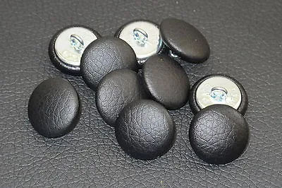 10 Upholstery Buttons Black Leather  20mm • £5.94