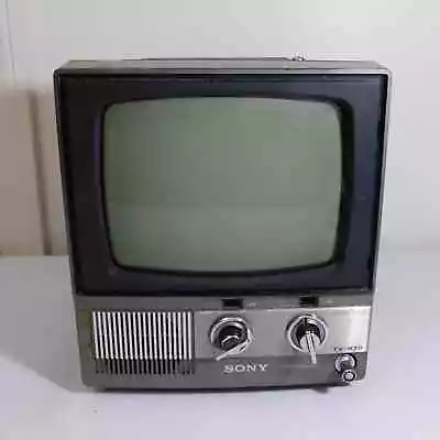 Vintage Sony TV-970 Portable CRT Television Black And White Tested Working 70s • $159.99