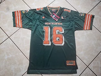 NWT Colosseum University Of Miami Hurricanes UM Green Football Jersey Mens M • $48.95