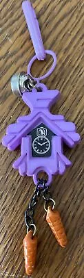 Vintage 1980s Plastic Bell Charm Purple Cuckoo Clock 80s Charm Necklace • $32.99