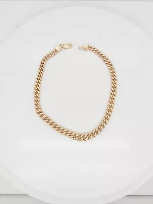 375 9k Irish Solid Gold Cuban Bracelet 8  • $625