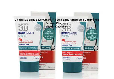 2 X Neat 3B Body Saver Cream - To Stop Body Rashes And Chafing 75g = 150g • $39.95