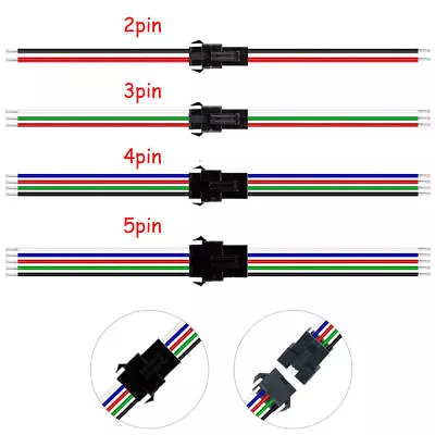 1-100 Pairs 2-5pin SM JST Male And Female LED Connector For 5050 3528 LED Strip • $4.94
