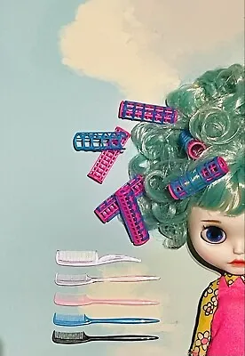 Quick Curl Mini Doll Hair Rollers Curlers Set Blythe Barbie Any Doll Hair / Wig • $15.95
