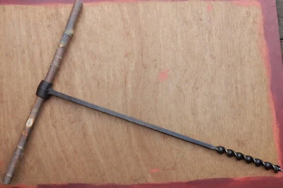 £24 • Buy Vintage G.W.R. Carpenters 1  Hand Auger, Clean, Sharp, 30 Inches Long Plus T-bar