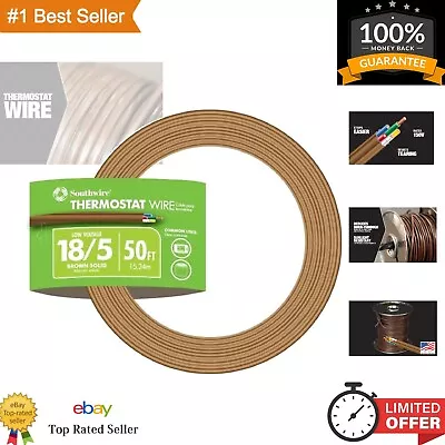 18-Gauge 5 Conductor Thermostat Wire - Solid Copper Class 2 Cable - 50 Feet • $39.99